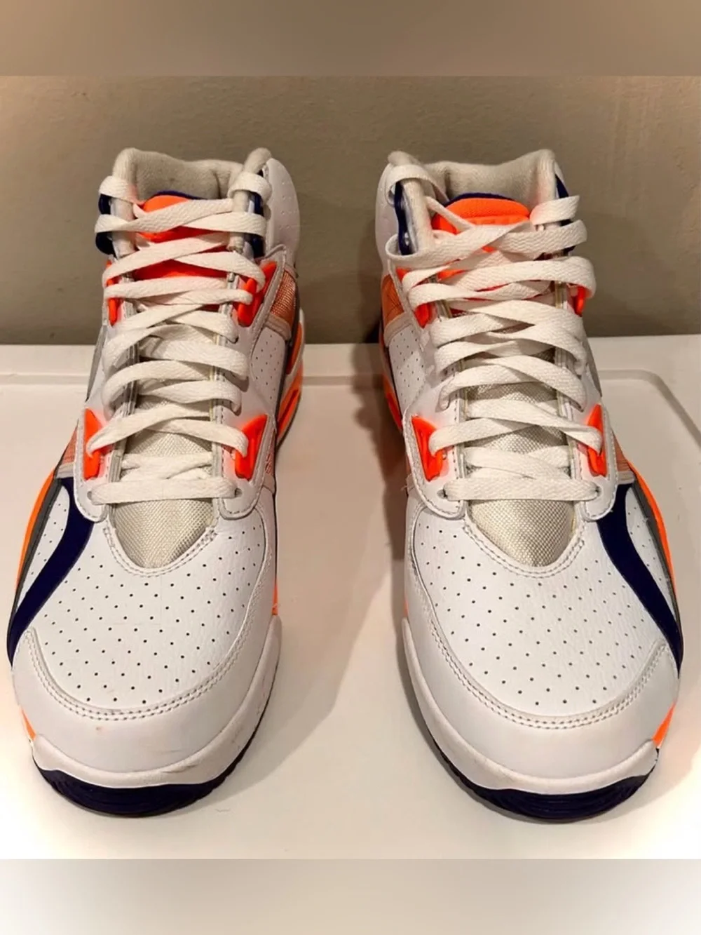 Nike Men’s Air Trainer - White Orange Gray and Navy High-Top Athletic Sneakers